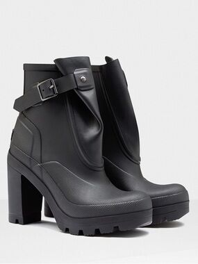 Hunter Boot Original High Heel Ankle Galosh Size 6 Waterproof Sexy Winter Boots